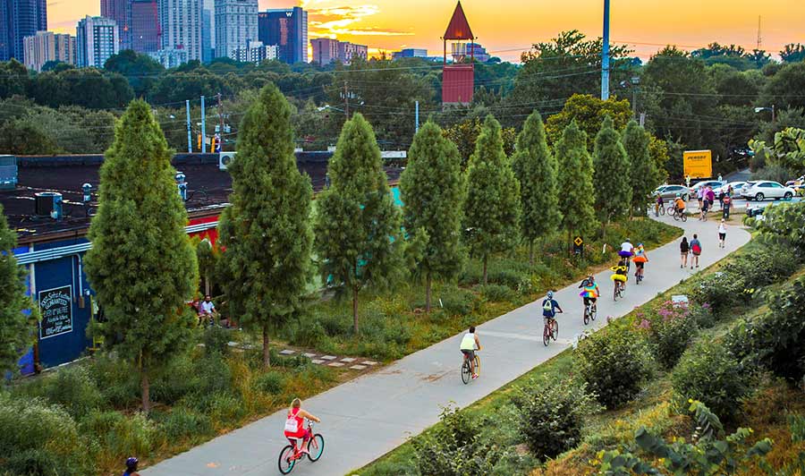 Radeln auf der BeltLine um Atlanta