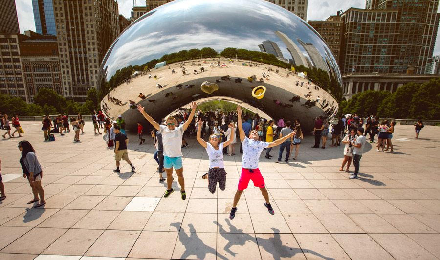 Chicago  - Metropole am Lake Michigan | Millenium Park Cloud Gate