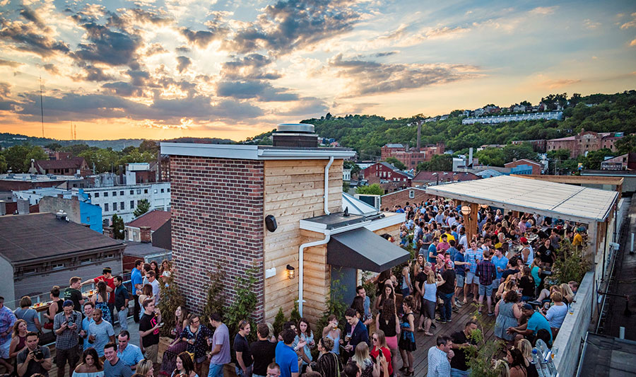 Brauerei Rheingeist im Stadtviertel Over the Rhine in Cincinnati