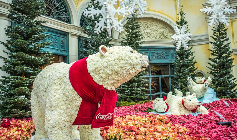 Weihnachtliche Deko im Bellagio