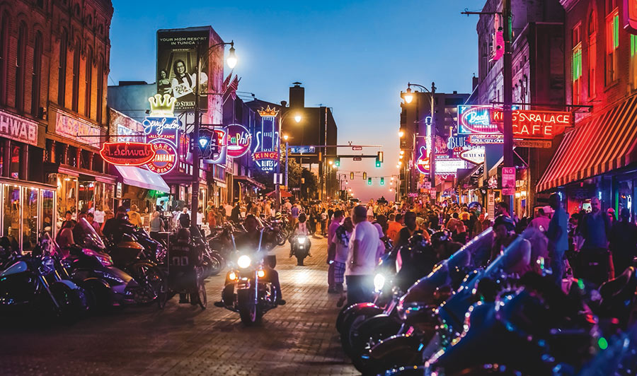 Elvis & Bar-Hopping in Memphis | Bike Night on Beale - jeden Mittwochabend in Memphis' Beale Street