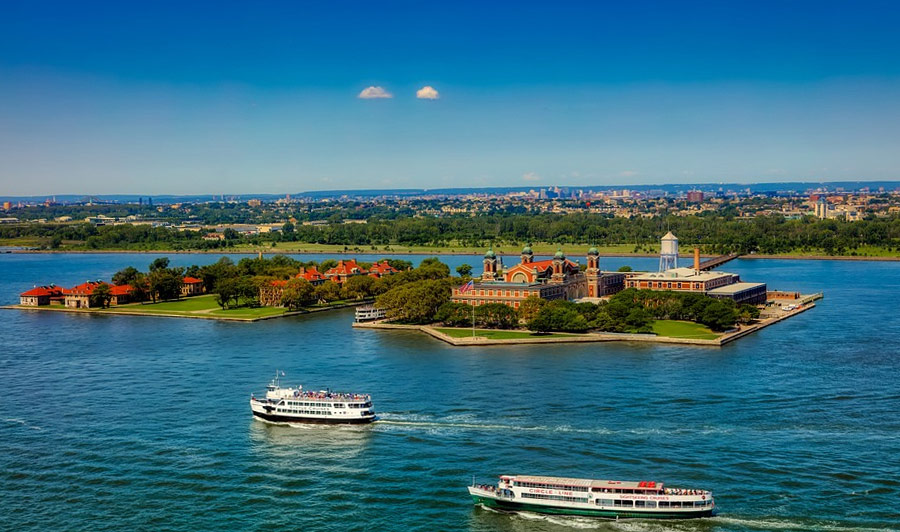 Blick auf Ellis Island