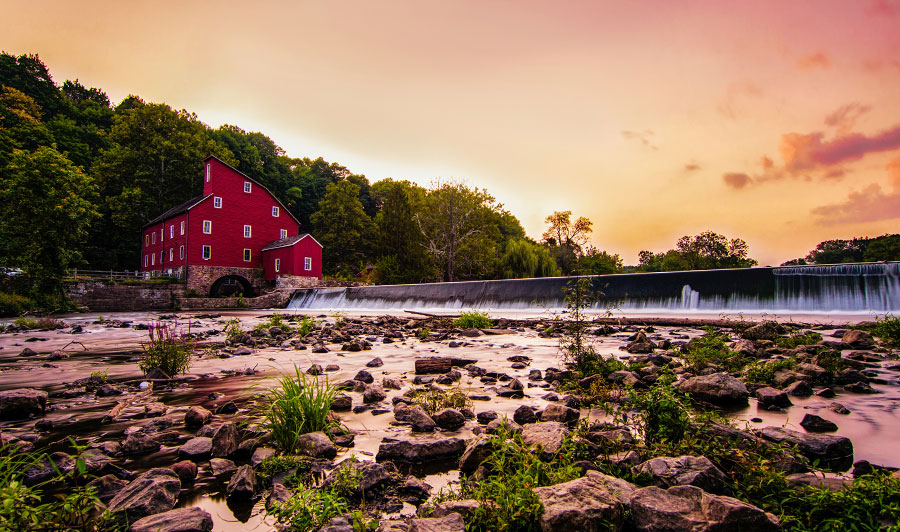 Red Mill Museum Village bei Clinton, New Jersey