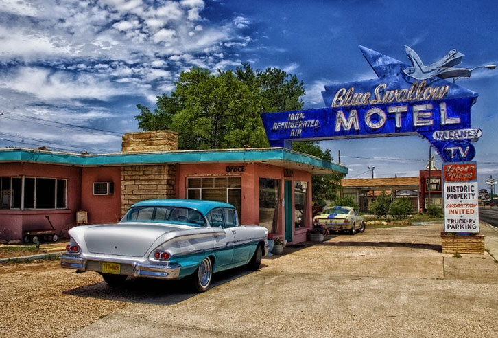 historisches Blue Swallow Motel an der Route 66 in New Mexico