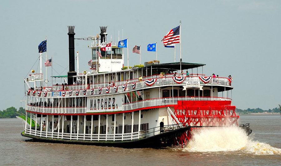 Schaufelraddampfer Natchez vor New Orleans