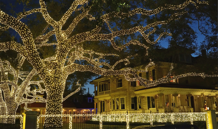 weihnachtlich geschmücktes Uptown, New Orleans