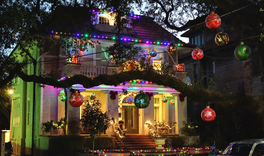 weihnachtlich geschmücktes New Orleans