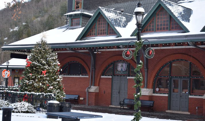 Weihnachtsdekoration in Jim Thorpe, Pocono Mountains