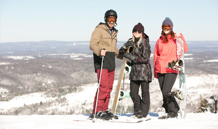 Skifahrer in den Pocono Mountains