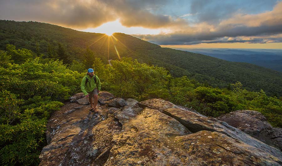 Wanderung bei Sonnenaufgang bei Boone