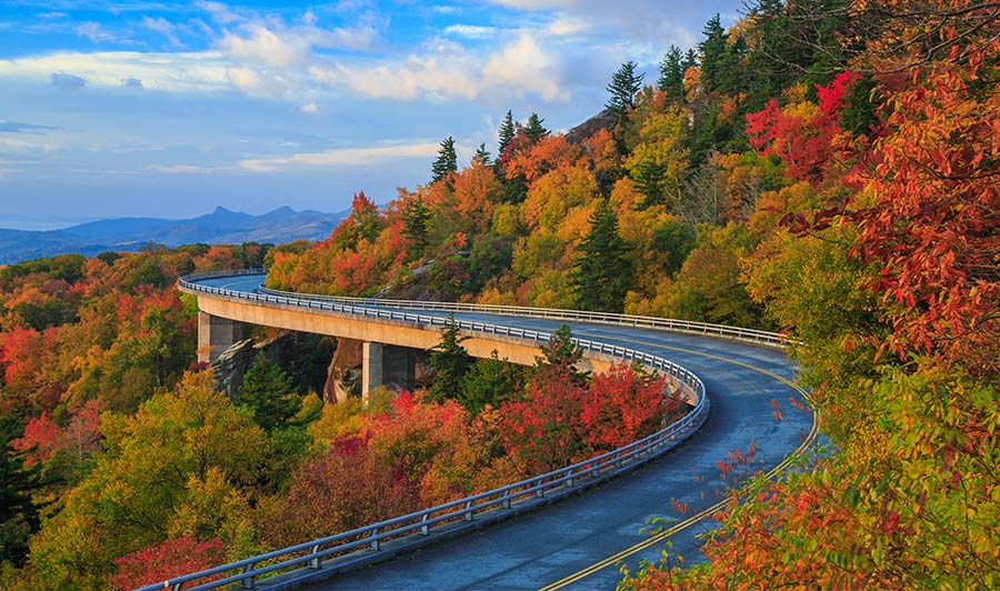 Linn Cove Viaduct auf dem Blue Ridge Parkway