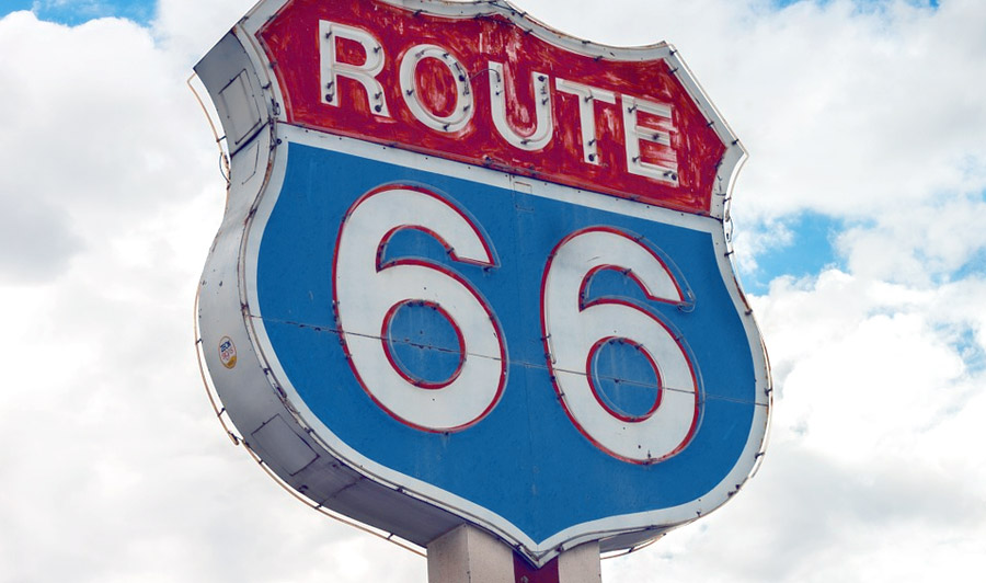 Optional: Die Route 66 | Straßenschild Route 66