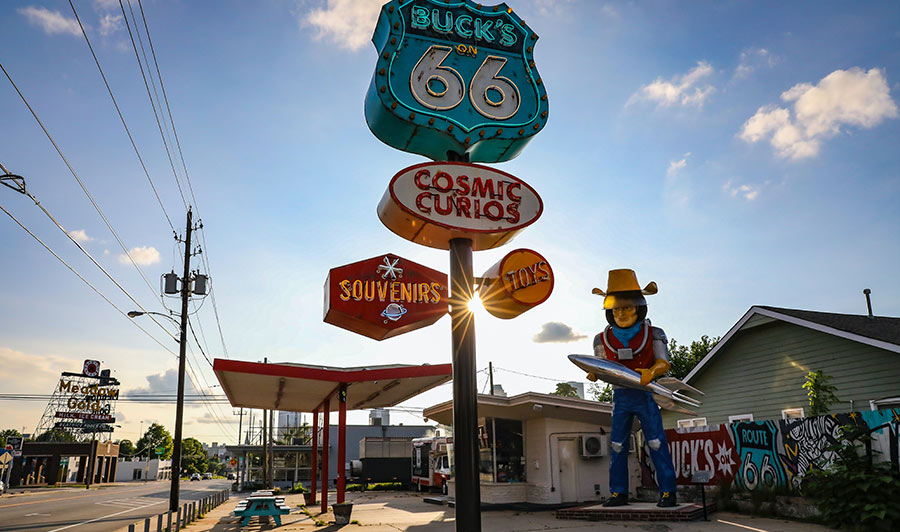 Die Route 66 in Tulsa, Oklahoma
