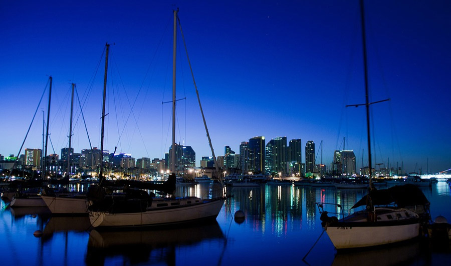 San Diego Hafen bei Nacht