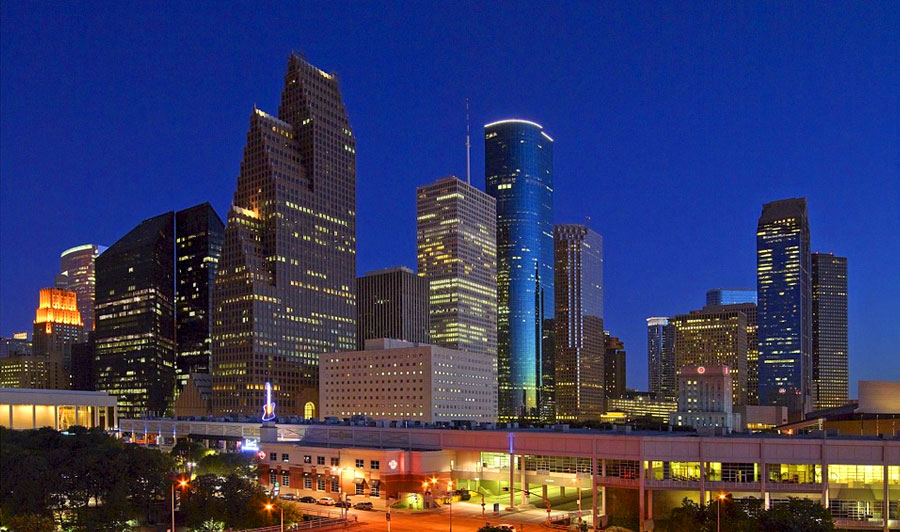 Houston Skyline bei Nacht