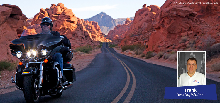 Valley of Fire mit dem Motorrad