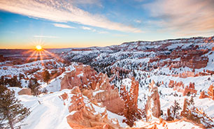 Schneebedeckte Red-Rocks