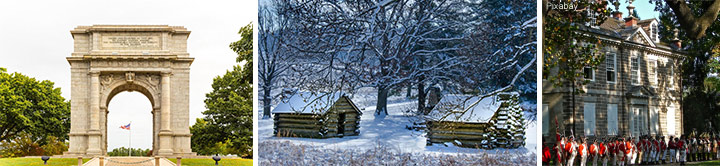 Winter Encampment von George Washington in Valley Forge und Germantown